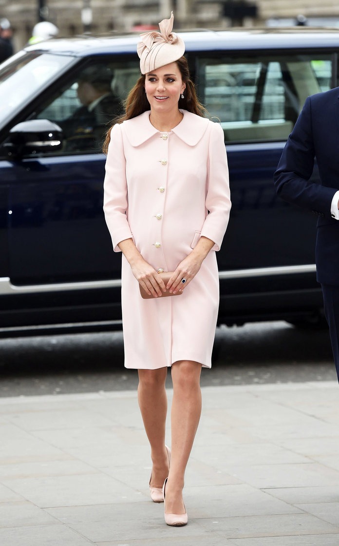 Royal, feminine, and chic! That’s how Kate looked in this pale pink Alexander McQueen coat. Royal, feminine, and chic! That’s how Kate looked in this pale pink Alexander McQueen coat.
