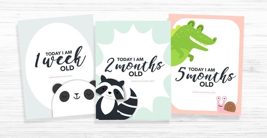 Free EWmums baby milestone card printables