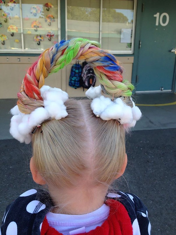 Girl hairstyles for summer - rainbow