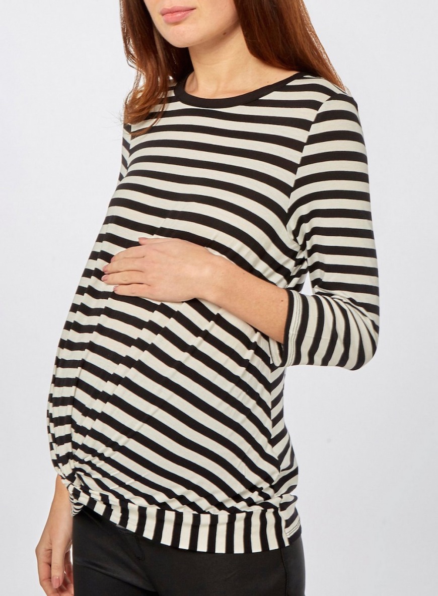 Dorothy Perkins Maternity Monochrome Stripe Manipulated Top Dorothy Perkins Maternity Monochrome Stripe Manipulated Top