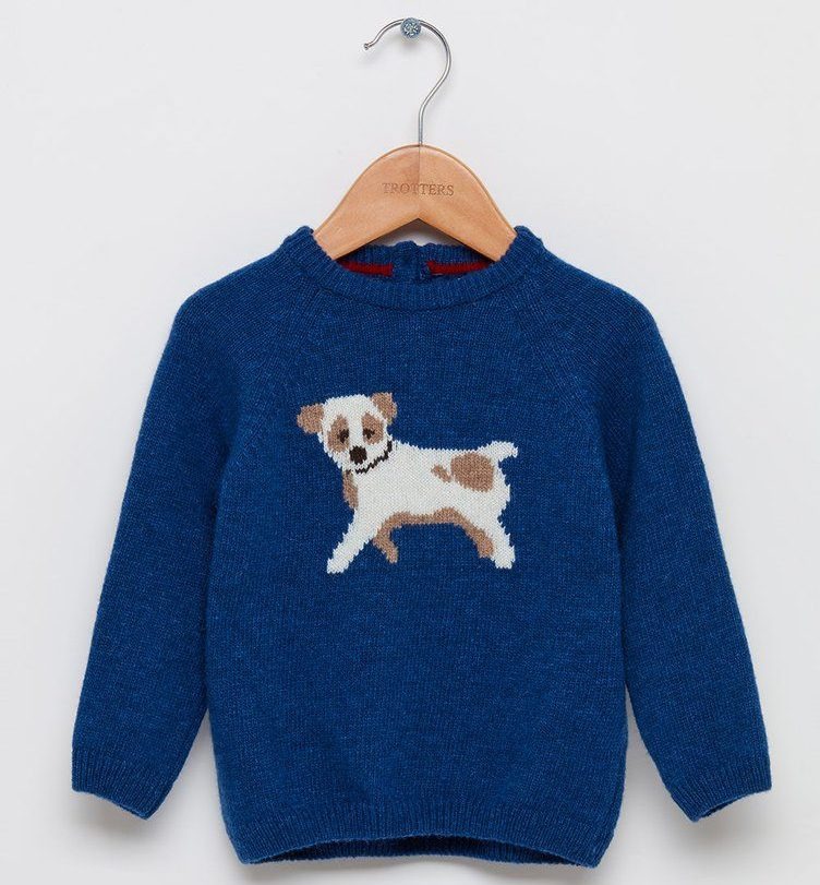 Thomas Brown Denim Blue Little Puppy Jumper