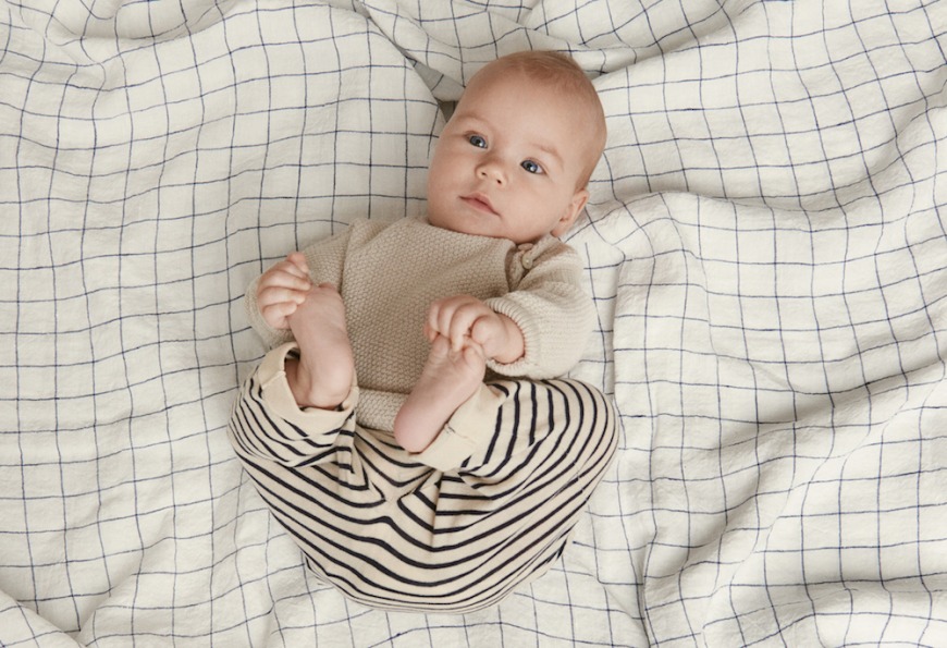 FUB Ecru Ribbed Knit Baby Sweater FUB Ecru Ribbed Knit Baby Sweater