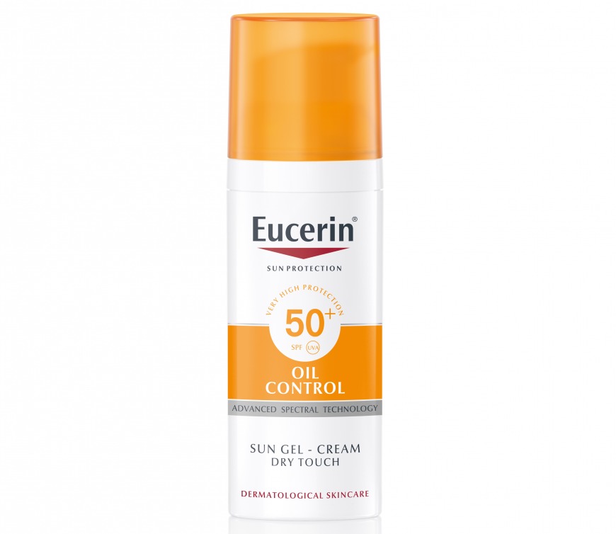 Eucerin Sun Gel-Creme Oil Control SPF 50+, £15.99/AED71.41, Superdrug Eucerin Sun Gel-Creme Oil Control SPF 50+, £15.99/AED71.41, Superdrug