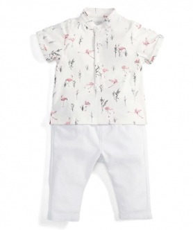 Flamingo Polo Shirt & Chinos Set by Mamas & Papas